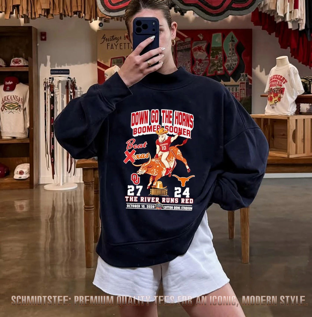 Oklahoma Sooners vs Texas Longhorn Golden Hat Trophy Champions 2026 down go the horns Boomer Sooners shirt