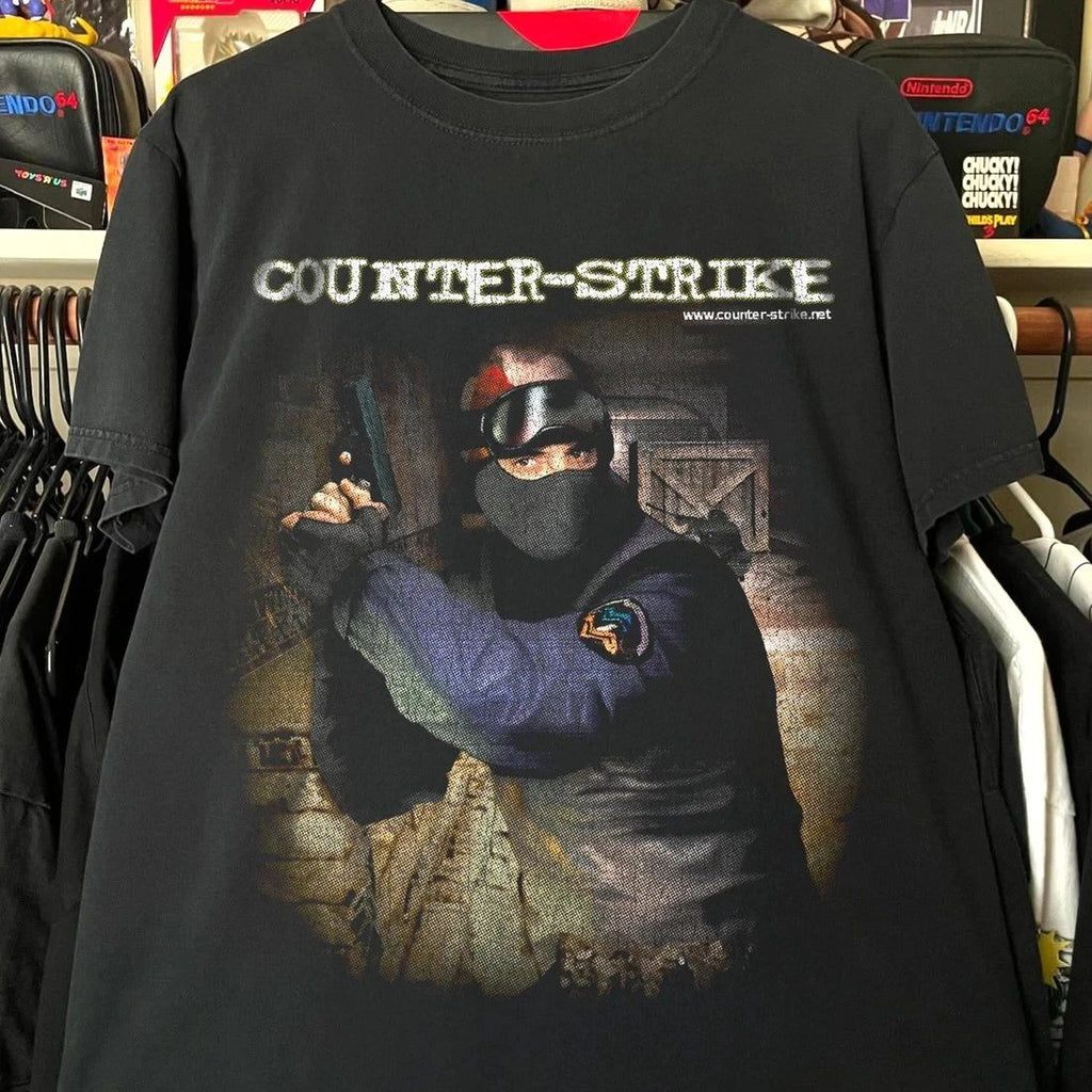 Vintage 1999 Counter-Strike 1.6 Promo T-Shirt Retro Video Game Gaming Tee S-5XL