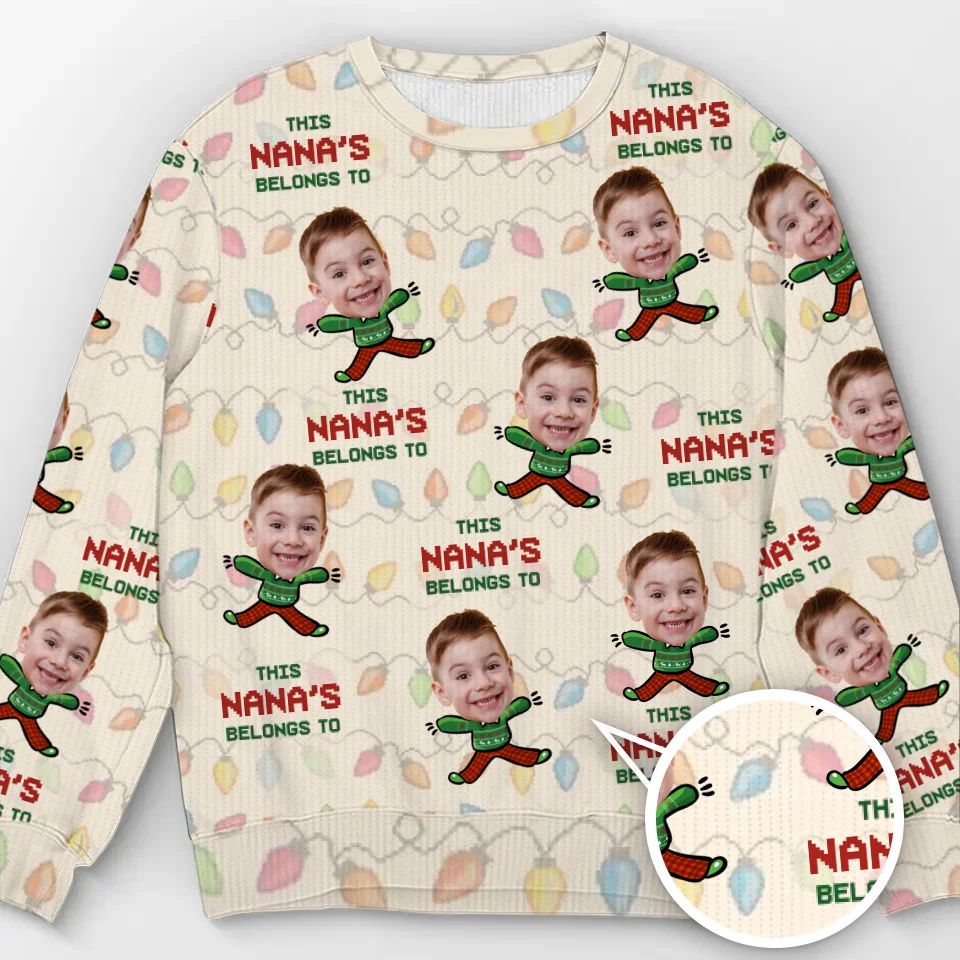 Custom Photo A Funny Sweatshirt Makes Family Gatherings More Fun - Family Personalized Custom Ugly Sweatshirt - Unisex Wool Jumper - Christmas Gift For Grandma