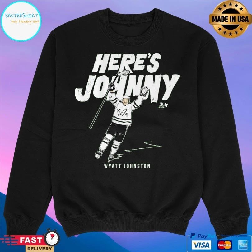 Dallas Stars Wyatt Johnston Here’s Johnny T-shirt