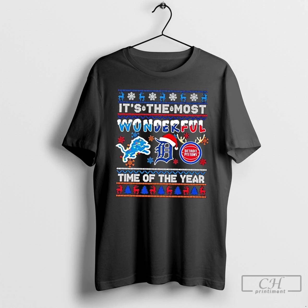 Classic Detroit Sports Lions Tigers Pistons Its The Most Wonderful Time Of The Year Christmas