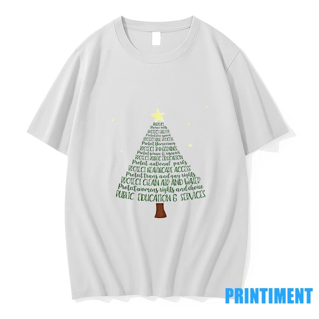 Protect Democracy Christmas Tree Anti Trump Fascism Tshirts Sweater