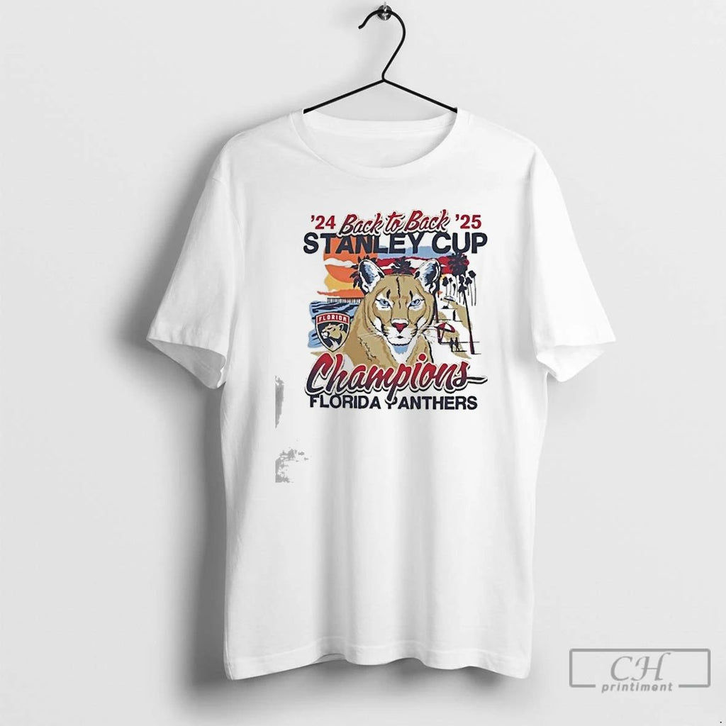 Premium Florida Panthers Back To Back Florida Sunset Franklin 2024 2025 T Shirts