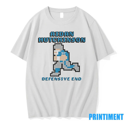 Aidan Hutchinson Defensive End Detroit Lions Football Pixel Tshirts Sweater