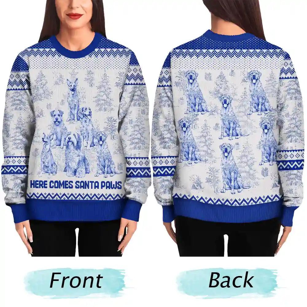 Christmas Tree Dog Cat Toile - Personalized Unisex Ugly Sweater