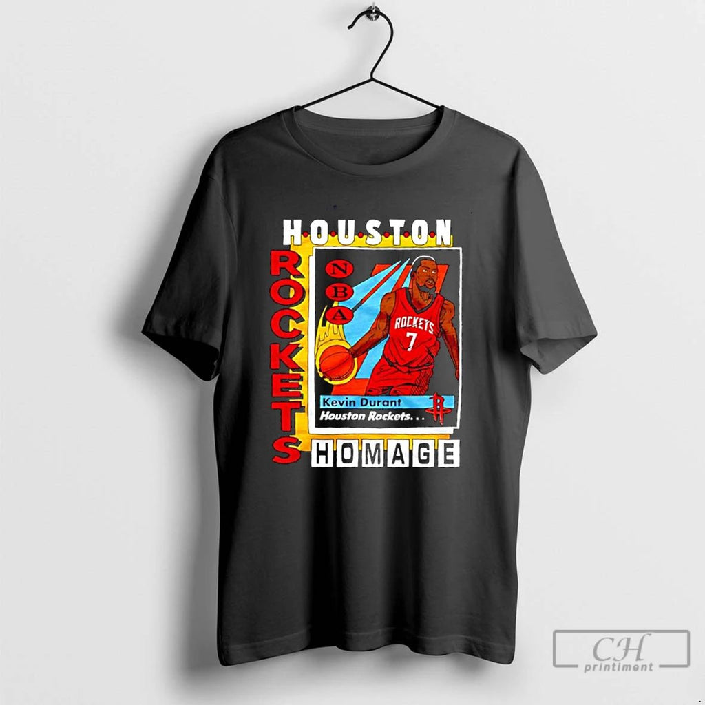 Classic Kevin Durant Houston Rockets Houston Rockets Homage Trading Card Graphic T Shirts