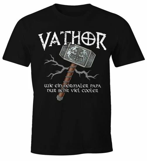 Mens T-Shirt Cool Dad Vathor Fun Shirt Saying Funny Thor Parody Gift