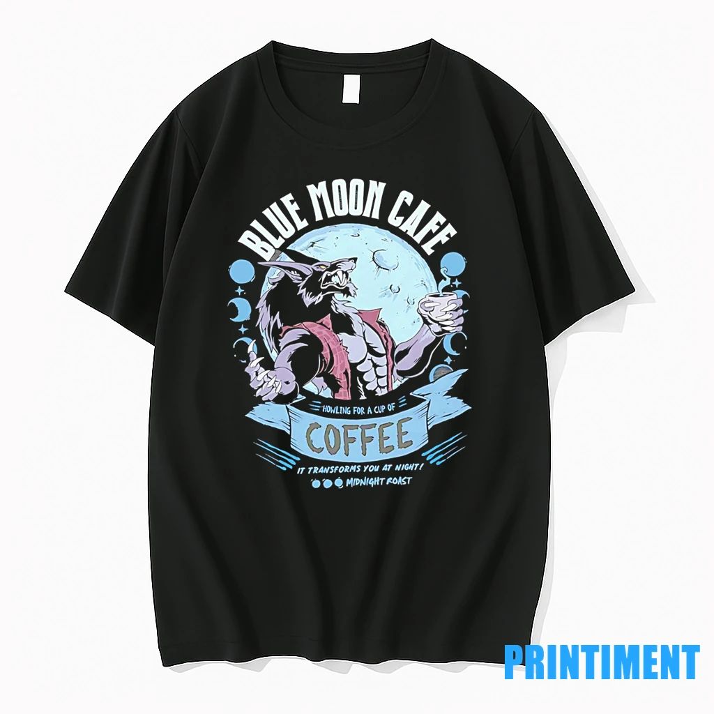 Wolf Blue Moon Cafe Howling For A Cup Of Coffee It Transforms You At Night