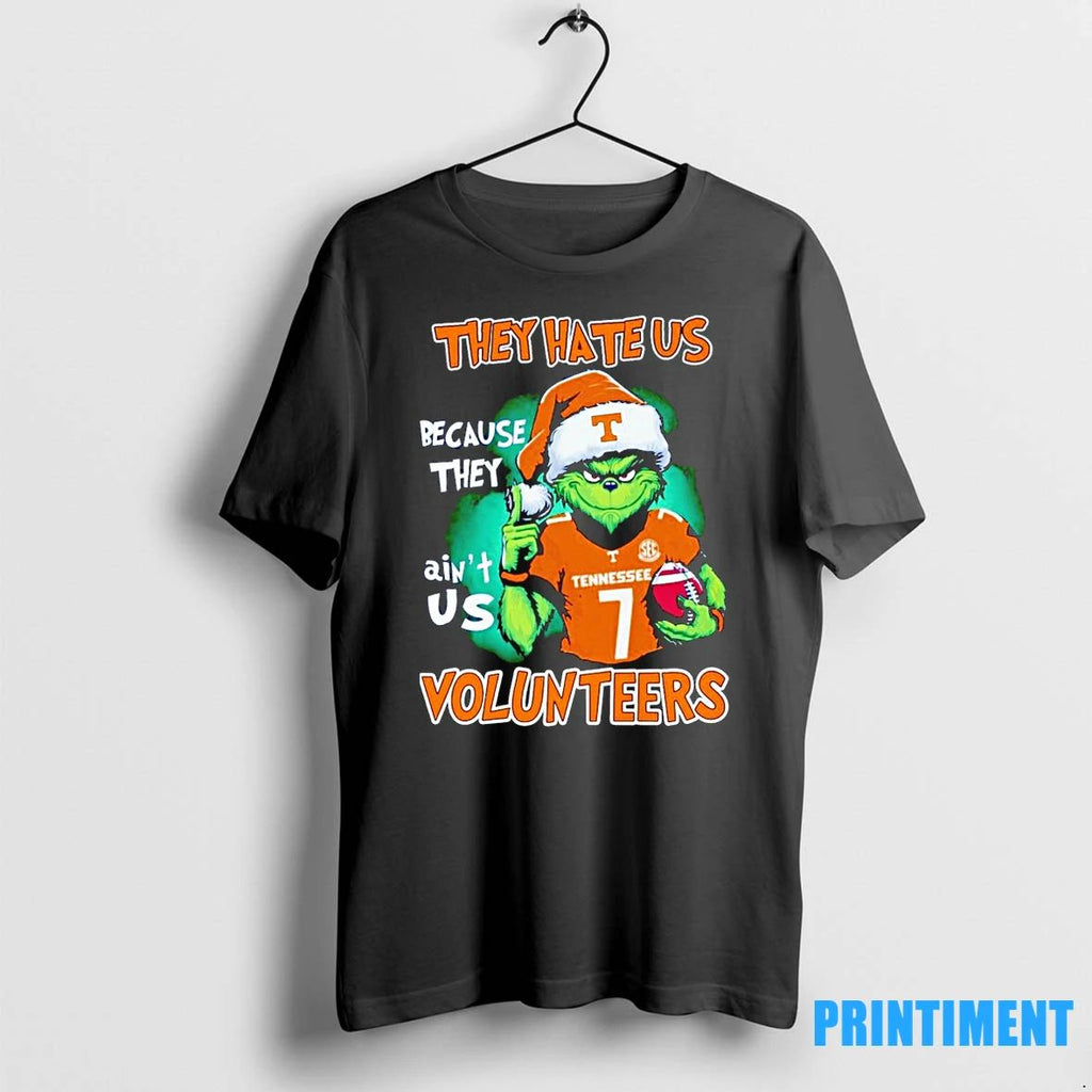 Tennessee Volunteers Football The Grinch They Hate Us Because They Aint Us Volunteers Christmas Tshirts