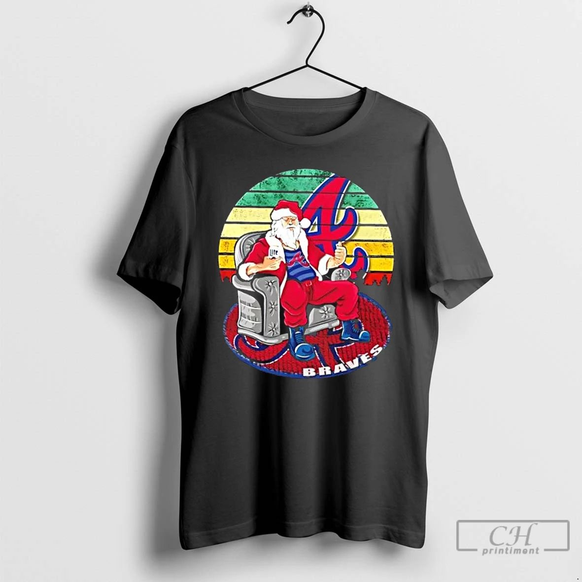 Classic Atlanta Braves X Santa Claus Christmas Vintage T Shirts