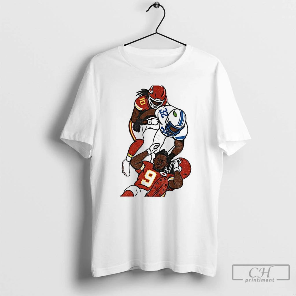 Classic Brian Branch Vs Juju Smith Schuster Detroit Lions Chiefs T Shirts