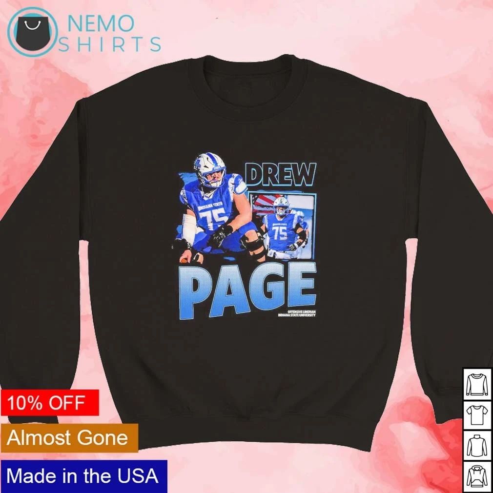 Drew Page Indiana State University Offensive Lineman No 75 shirt