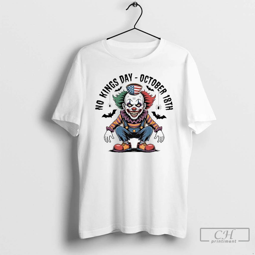 Cute Jester Skull Halloween No Kings Day October 18 2025 T Shirts