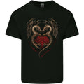 2 Fantasy Dragons in a Heart Shape Gothic Goth Mens Cotton T-Shirt Tee Top