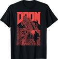 DOOM Red Sketched Cover Art Retro Video Game T-Shirt
