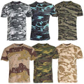 Mens Short Sleeved Camouflage T Shirt 100% Cotton US Army Military Combat