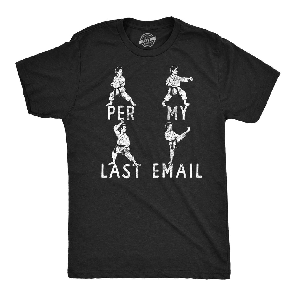 Mens Funny T Shirts Per My Last Email Sarcastic Karate Graphic Novelty Tee for