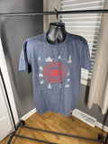 Gildan Freedom Trail Run Boston Graphic T-Shirt Gray XL