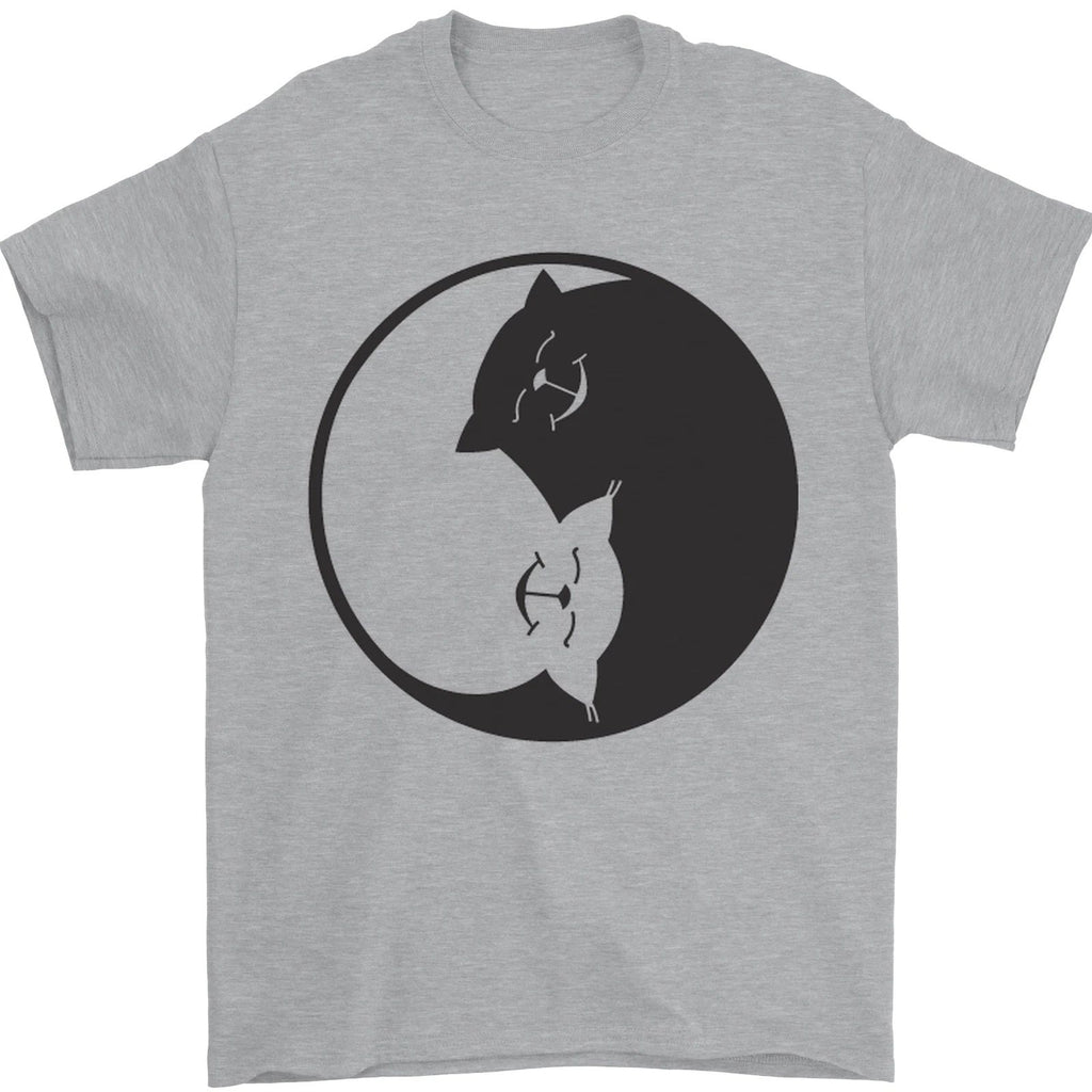 Yin Yang Cat Lover Funny Kitten Pet Mens T-Shirt 100% Cotton