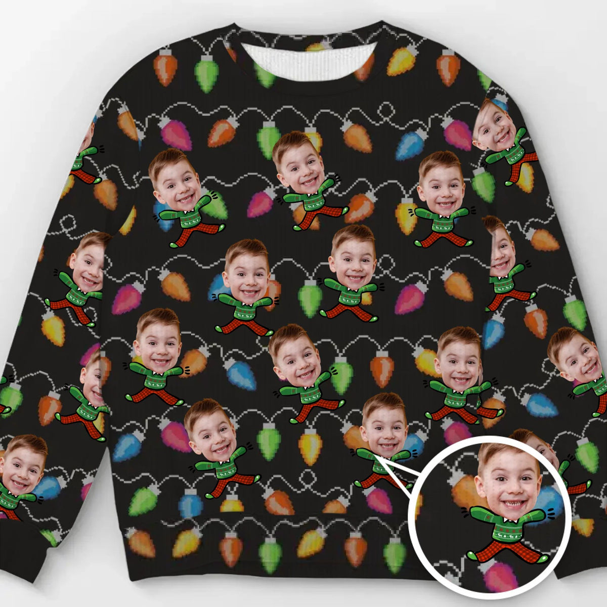 Custom Photo Celebrate The Season With Laughter And Love - Family Personalized Custom Ugly Sweatshirt - Unisex Wool Jumper - Christmas Gift For Family