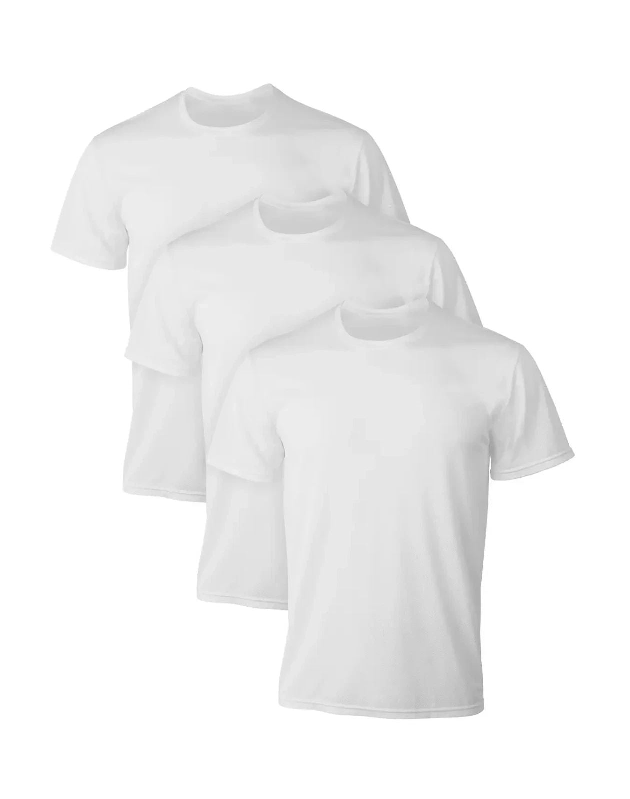 New Hanes Men's 3 Pack X-Temp Breathable Mesh Tagless White T-Shirts Large 42-44