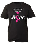 Never Give Up Hope Tee,Breast Cancer Awareness,Support Survivors.Motivational