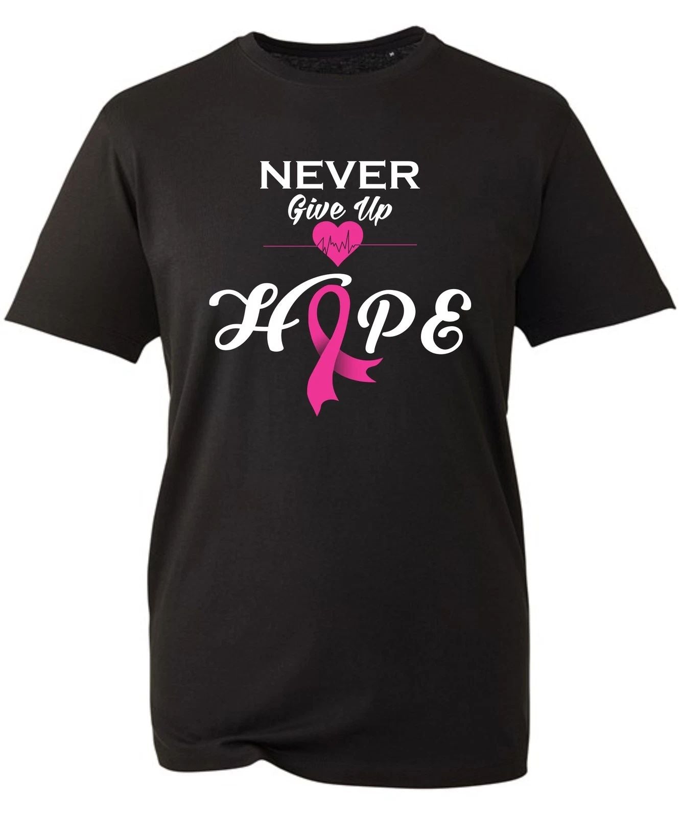 Never Give Up Hope Tee,Breast Cancer Awareness,Support Survivors.Motivational