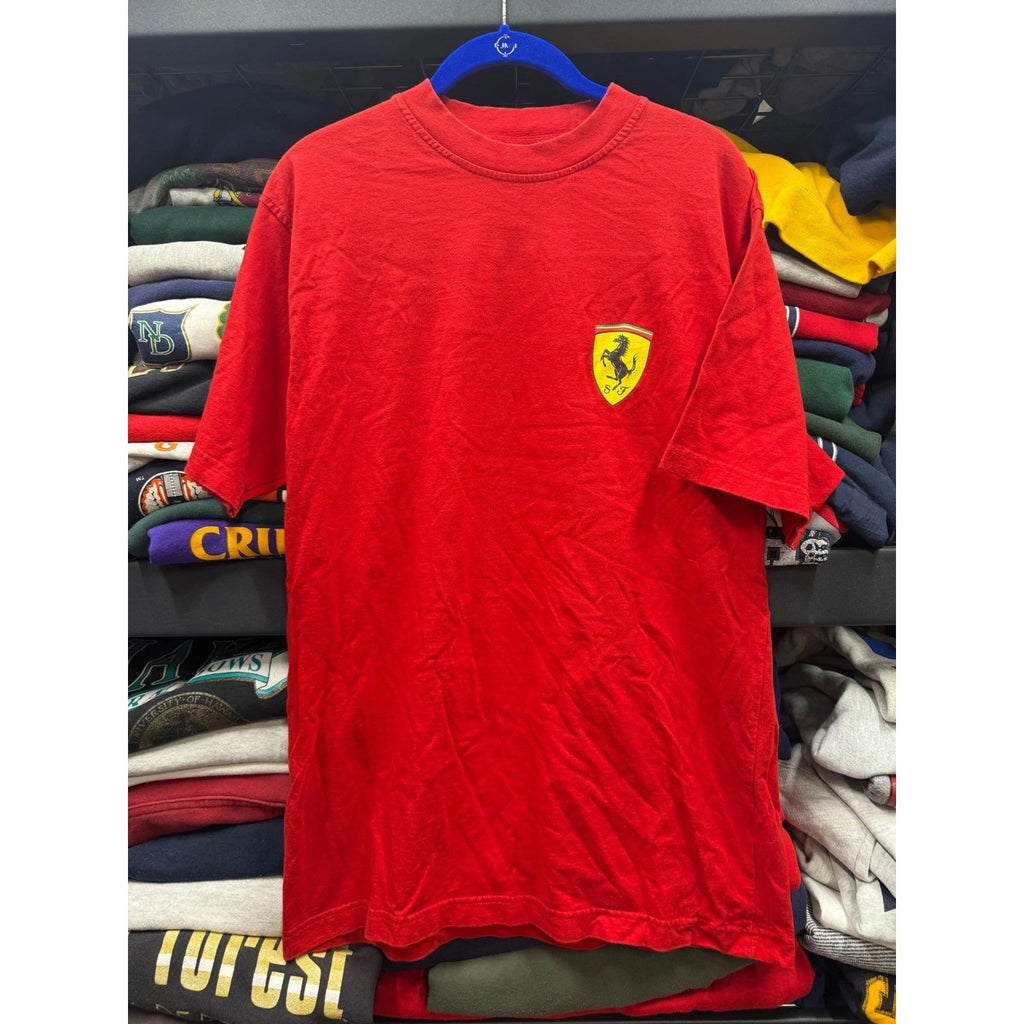 Vintage 2002 Ferrari T-Shirt Mens Medium Red Scuderia Shield Logo F1 Racing Tee