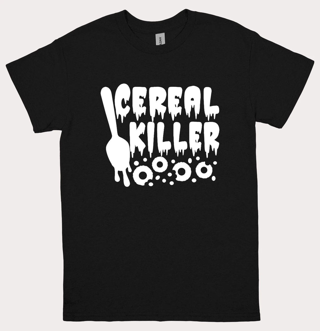 Funny Cereal Killer T-Shirt Mens Womens Foodie Halloween Black