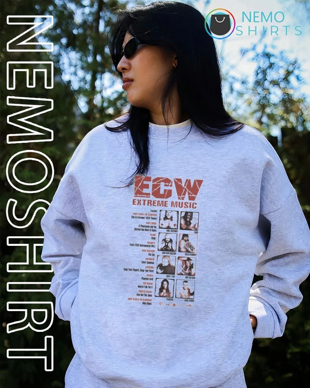 ECW Extreme Music Compilation Album Featuring Mike Awesome Sabu and Rob Van Dam shirt