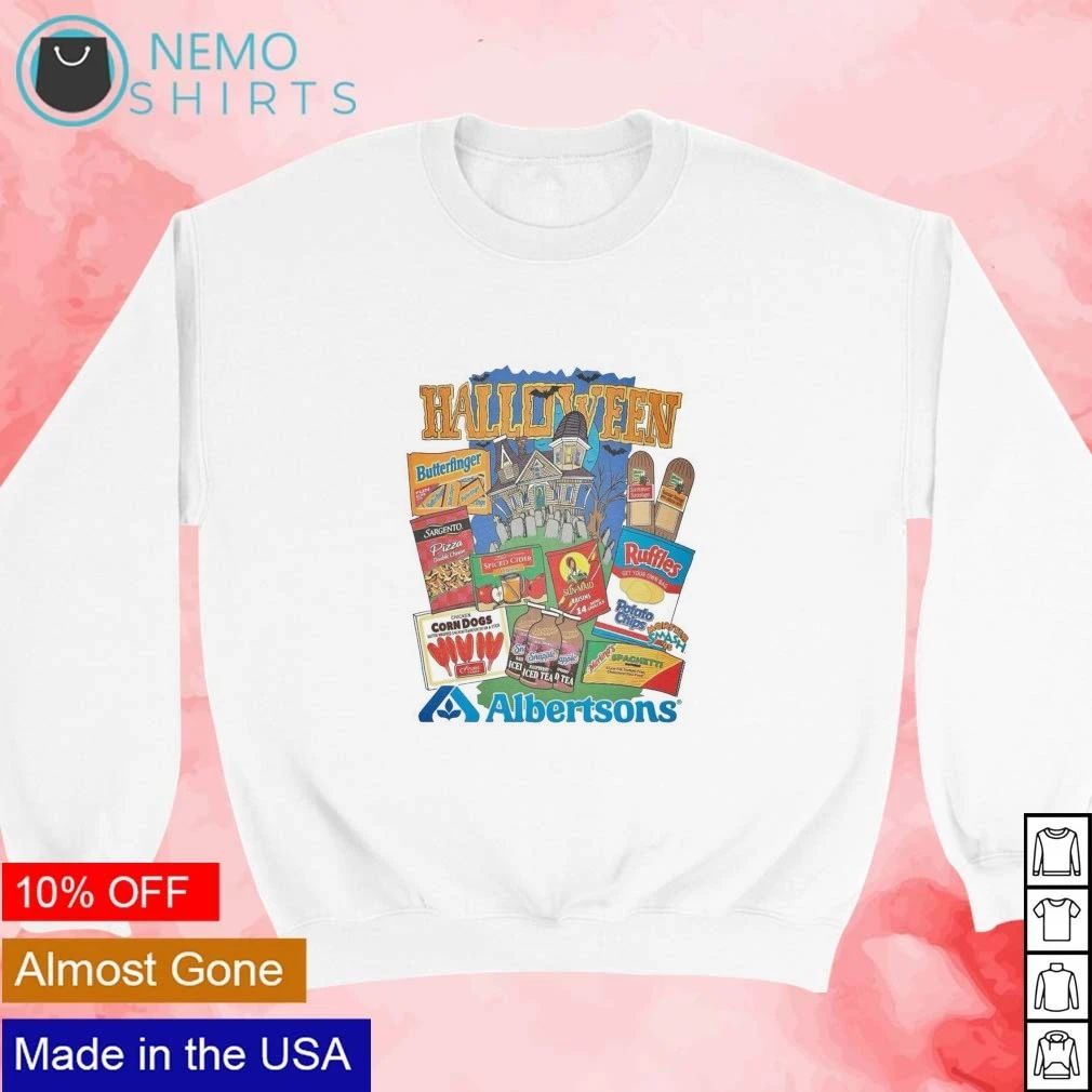 Vintage Albertsons Halloween Monster Smash ’95 Grocery Collage shirt