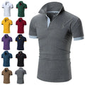 Mens Short Sleeve Solid Shirt Slim Fit Work Casual Tops Blouse Pullover T-Shirt[