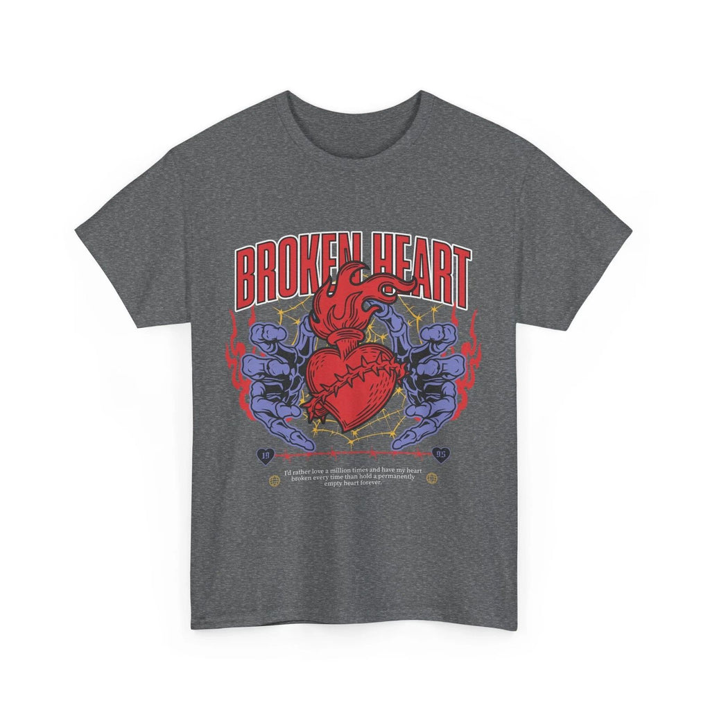 FASHION MEN WOMEN BROKEN HEART ROCK METAL STREET WEAR LOVE ART TEE TSHIRT SHIRT