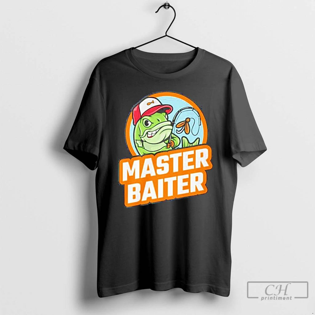 Premium Salmon Fishing Master Baiter Logo T Shirts