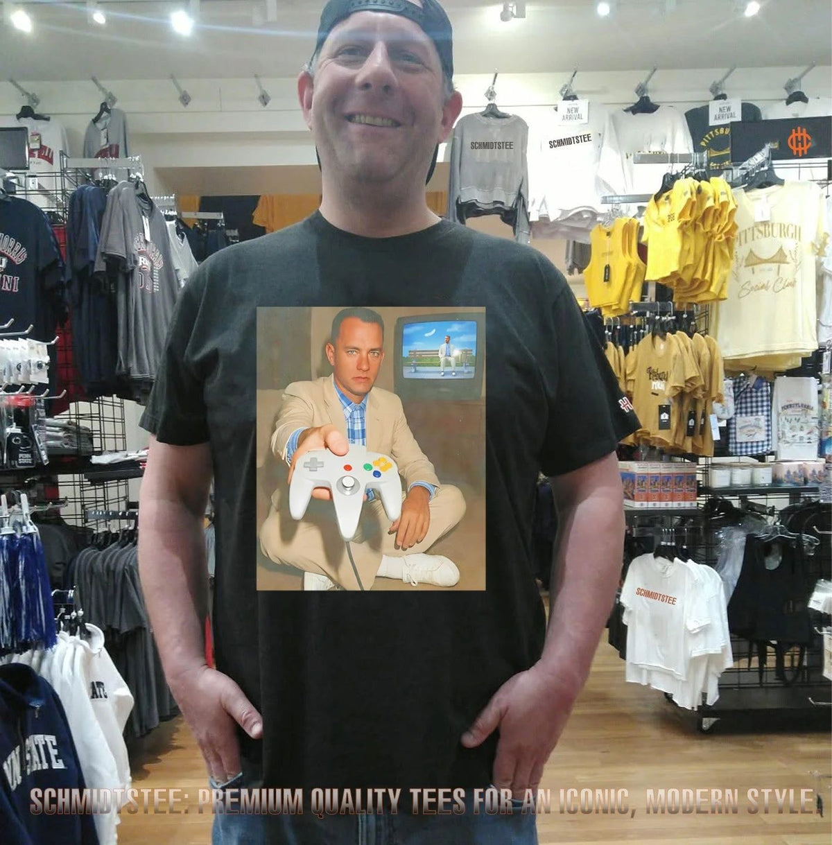 Forrest Gump playing video game vintage shirt
