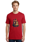 Floating-Castle-2 Mens Graphic Tee, 100% Cotton, Casual Summer Wear
