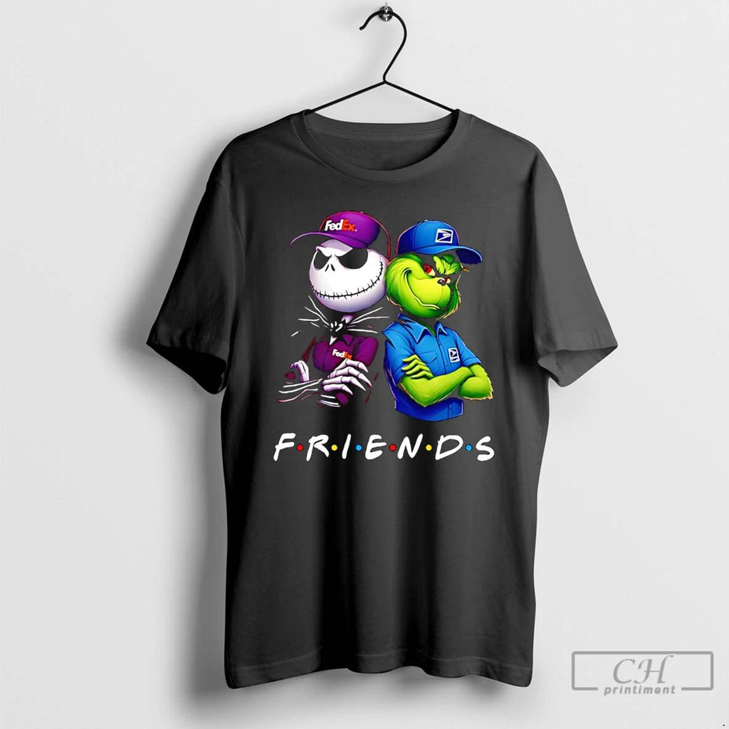 Classic Jack Skellington In Fedex And Grinch In U S Postal Service Friends T Shirts
