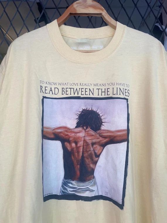 Vtg KSM Band Jesus Read Between The Lines Concert T-shirt