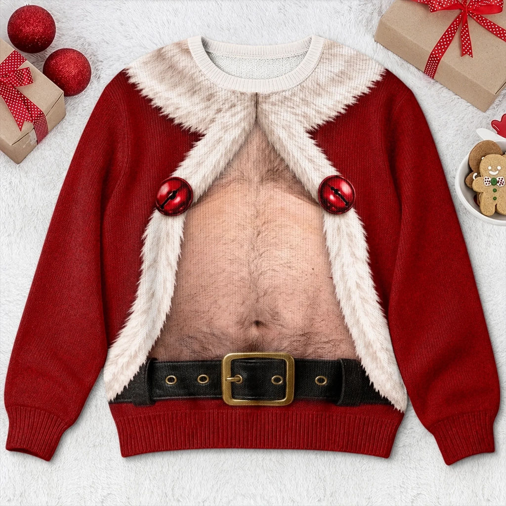 Custom Funny Ugly Sweatshirt - Personalized Christmas Birthday Gifts For Husband, Son, Grandson, Brother, Grandpa, Dad, Yourself - Santa’s Favorite Bad Decision
