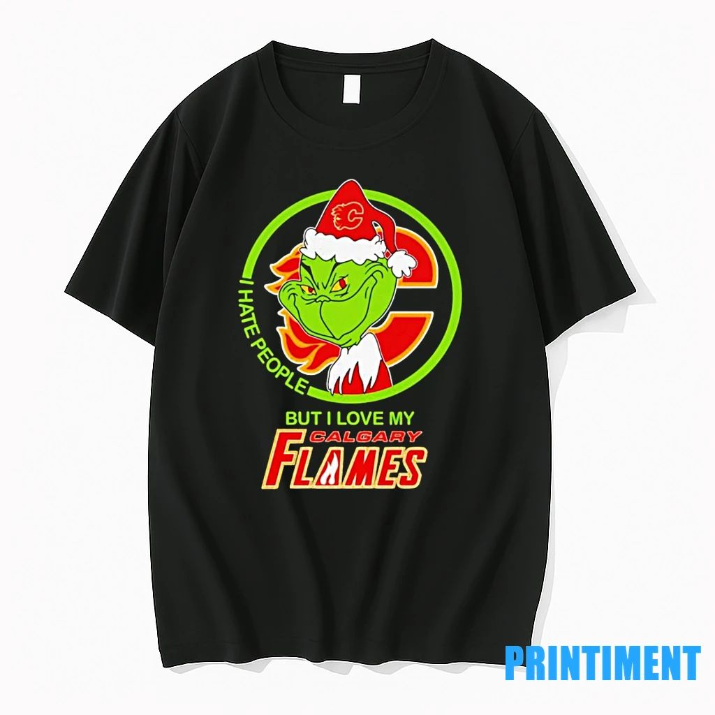 Grinch I Hate People But I Love My Calgary Flames Tshirts Sweater