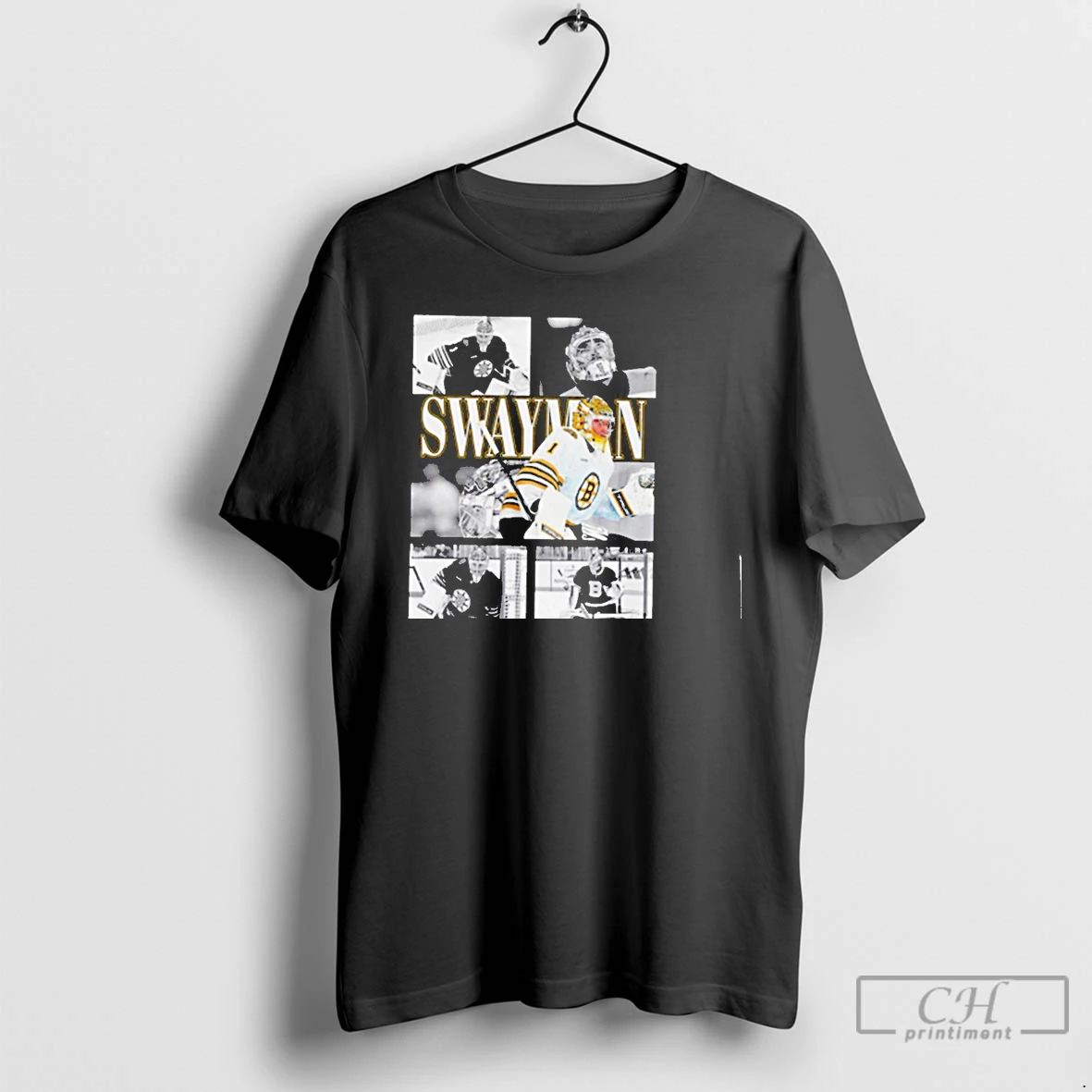 Premium Jeremy Swayman Nhl Boston Bruins Player Photo T Shirts