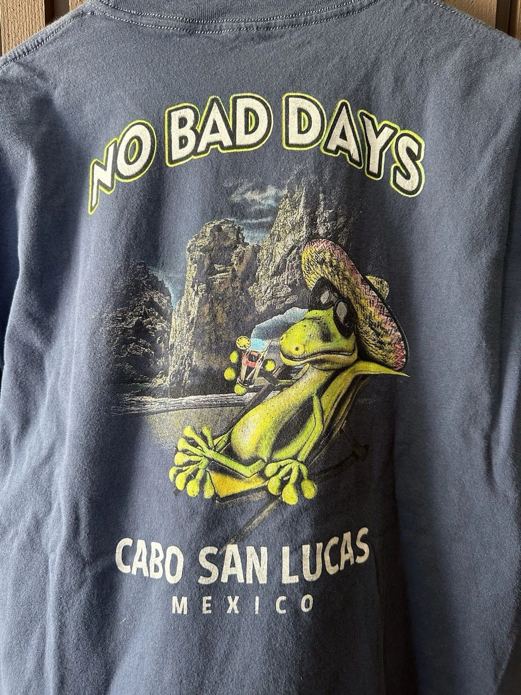 Vintage No Bad Days Cabo San Lucas Mexico Graphic T-Shirt Navy XL