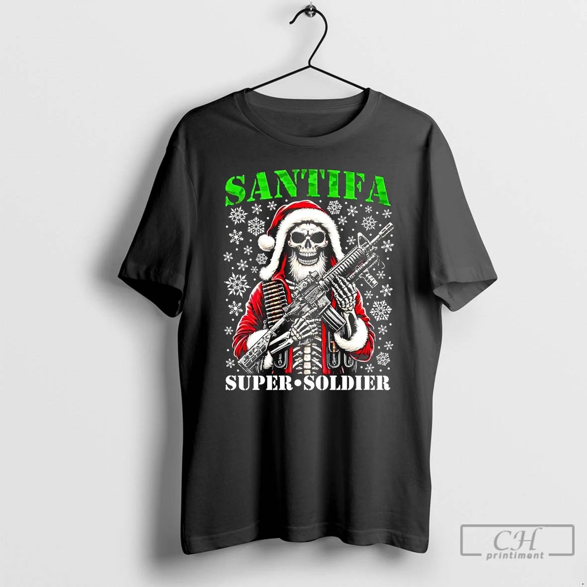 Classic Santa Skull Santifa Super Soldier Christmas T Shirts
