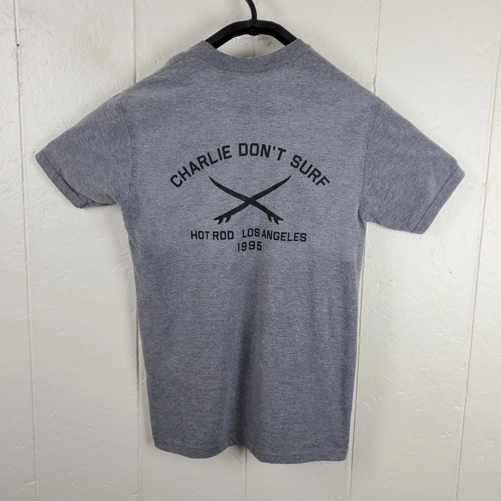 Hot Rod Los Angeles Shirt Men Medium Gray Crew Neck Short Sleeve Graphic Stretch