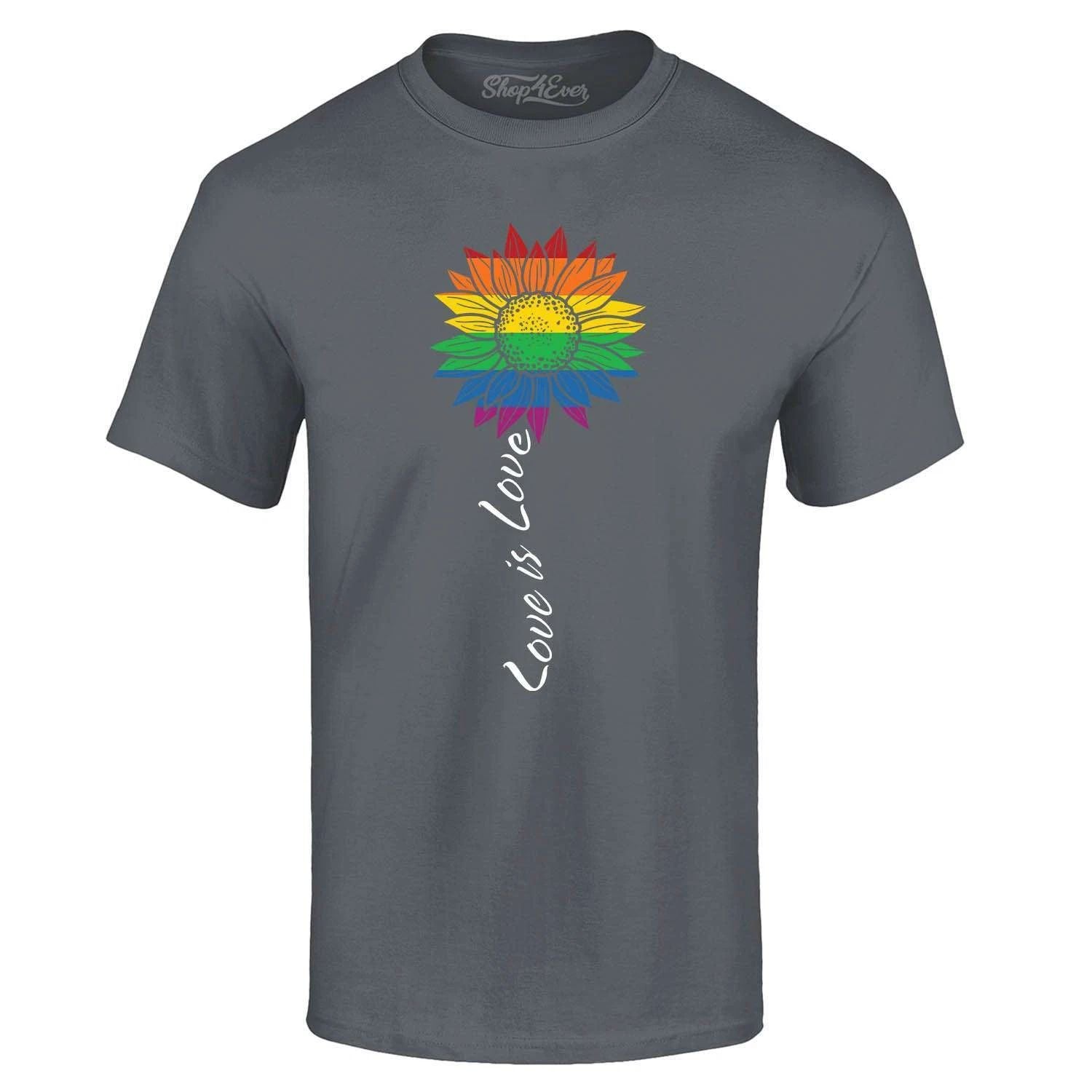 Love is Love Rainbow Flower Gay LGBTQ Pride T-shirt Pride Shirts