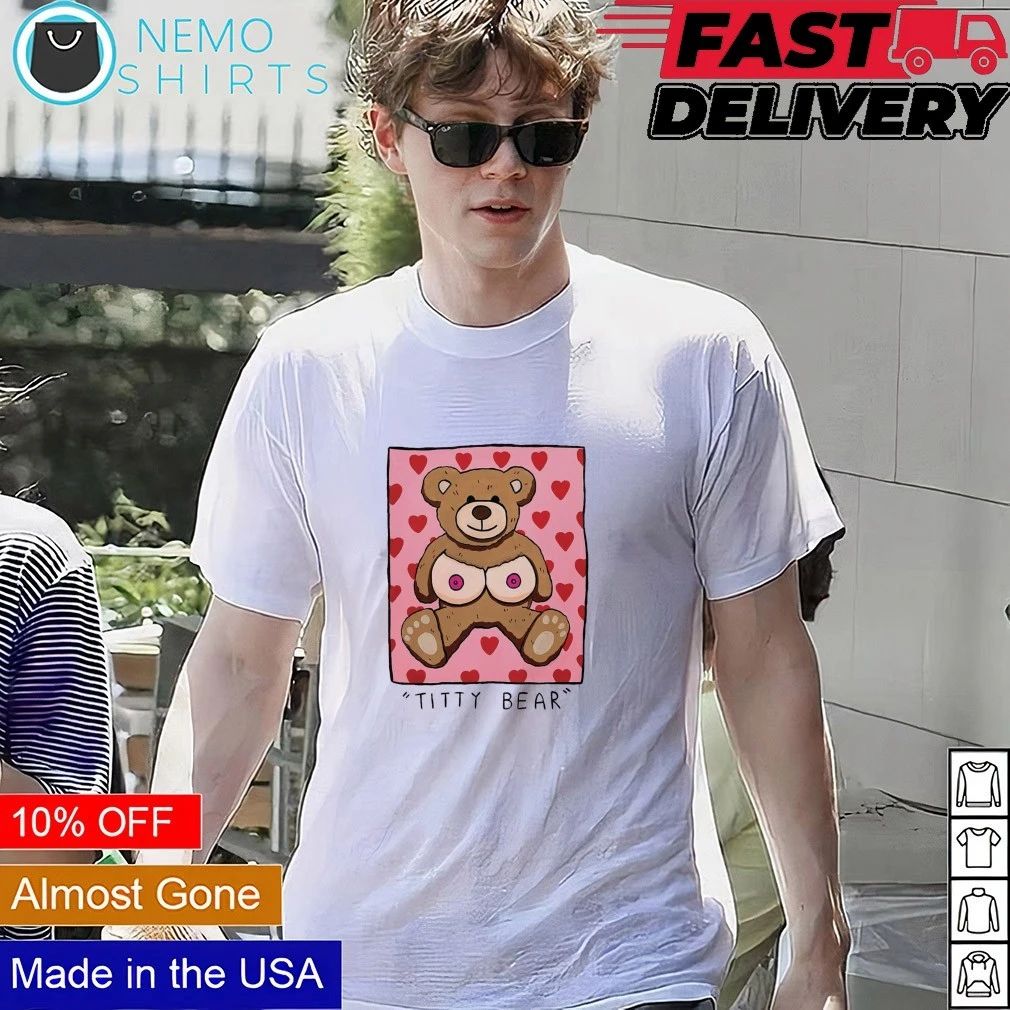 Titty Bear Teddy Bear with Hearts cute funny shirt