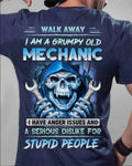 Walk Away I Am A Grumpy Old Mechanic T-shirt, Fathers Day Gift, Handyman Tee