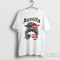 Classic Messy Bun Auntifa American Flag T Shirts
