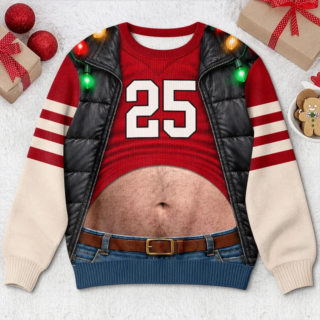 Custom Funny Ugly Sweatshirt - Personalized Christmas Birthday Gifts For Husband, Son, Grandson, Brother, Grandpa, Dad, Yourself - Shining Bright All Season Long