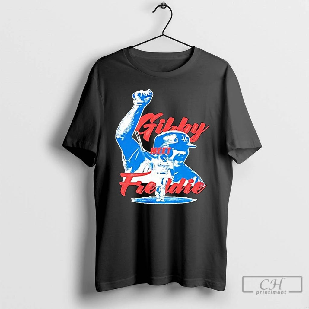 Classic Los Angeles Dodgers Gibby Meet Freddie Freeman Long Sleve T Shirts